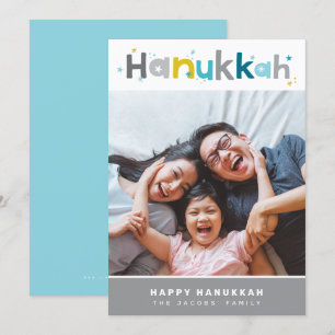 MODERNE TYPOGRAPHIE lustig buntes Foto Portrait Feiertagskarte