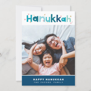 MODERNE TYPOGRAPHIE lustig buntes Foto Portrait Feiertagskarte