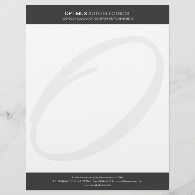 Moderne u. elegante Monogramm-Gewohnheit Briefkopf (Vorderseite)