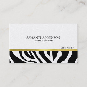 Moderne u. elegante Schwarzesu. Goldzebra-Streifen Visitenkarte