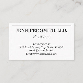 Moderne u. grundlegende Arzt-Visitenkarte Visitenkarte