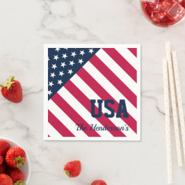 Moderne U.S.A. Flaggenfamilie Serviette