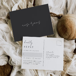 Moderne UAWG für Schwarz-Weiß-Hochzeitsessen Postkarte