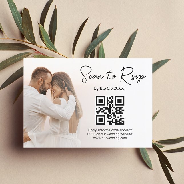 moderne uAwg qr minimalistische Hochzeitskarte Ankündigung (Von Creator hochgeladen)