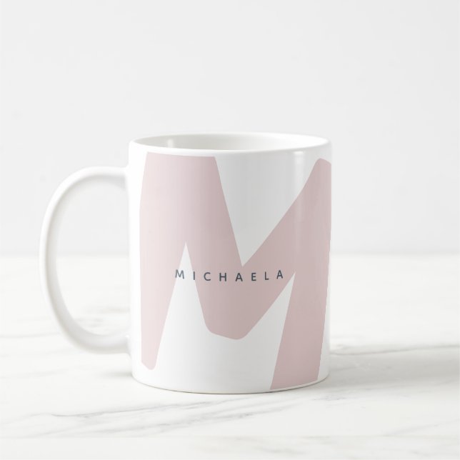 Moderne überarbeitete Mit Monogramm Anfangs- und N Kaffeetasse (Links)