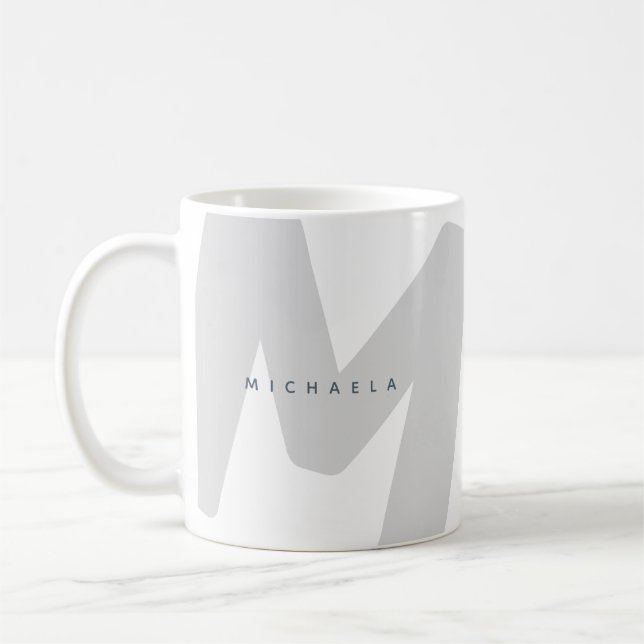 Moderne überarbeitete Mit Monogramm Anfangs- und N Kaffeetasse (Links)