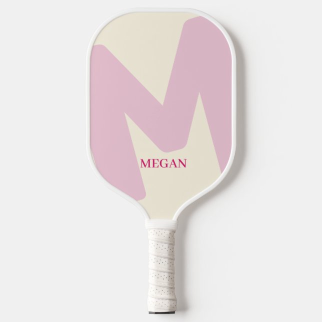 Moderne überarbeitete Mit Monogramm Anfangs- und N Pickleball Schläger (Vorderseite)