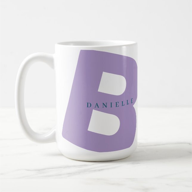 Moderne, übergroße Monogramm, Anfangs- und Vorname Kaffeetasse (Links)