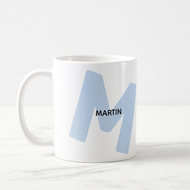 Moderne übergroße monogrammierte Anfangsbuchstabe  Kaffeetasse (Links)