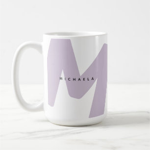 Moderne übergroße monogrammierte Initiale & Name Kaffeetasse
