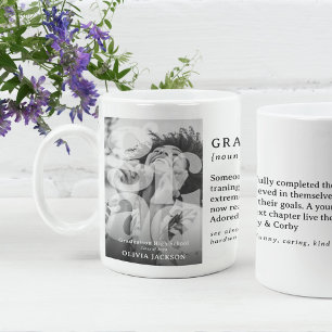Moderne Überlagerungs-Buchstaben-Foto GRAD-Definit Kaffeetasse