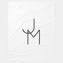 Moderne überlappende Initialen Fleecedecke