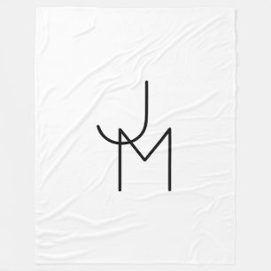 Moderne überlappende Initialen Fleecedecke