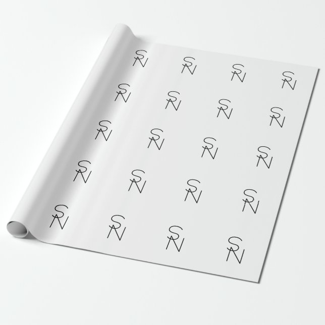 Moderne überlappende Initialen Geschenkpapier (Ungerollt)