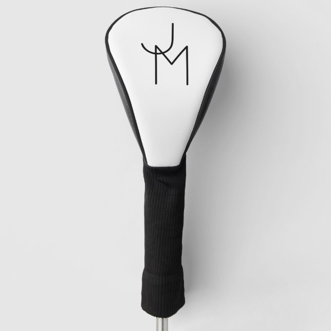 Moderne überlappende Initialen Golf Headcover (Vorderseite)
