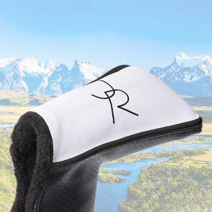 Moderne überlappende Initialen Golf Headcover