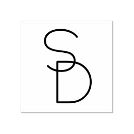 Moderne überlappende Initialen Gummistempel