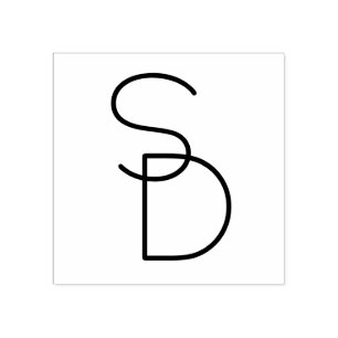 Moderne überlappende Initialen Gummistempel
