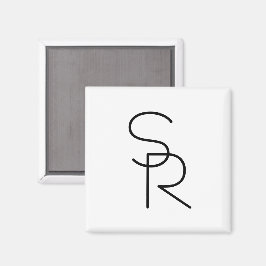 Moderne überlappende Initialen Magnet