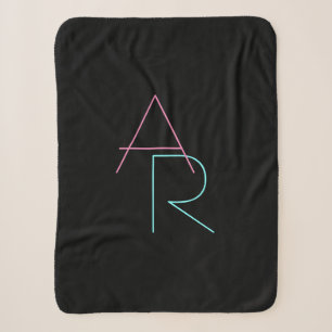 Moderne überlappende Initialen Pink Türkis Schwa Sherpadecke