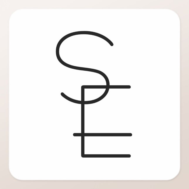 Moderne überlappende Initialen Quadratischer Aufkleber (Von Creator hochgeladen)
