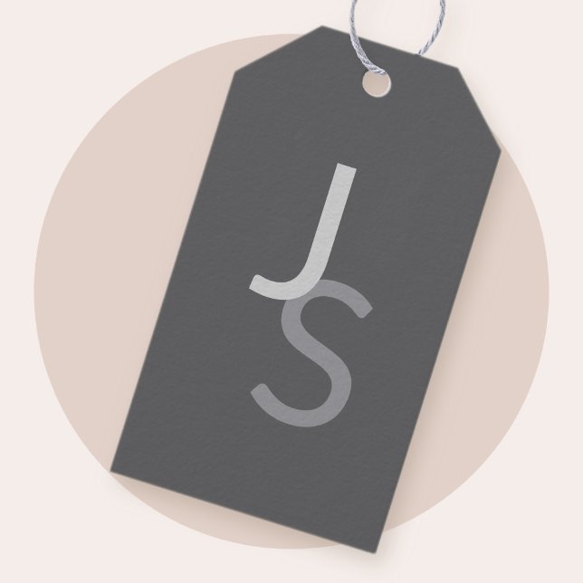 Moderne überlappende monogrammierte Initialen | Gr Geschenkanhänger (Von Creator hochgeladen)