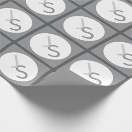 Moderne überlappende monogrammierte Initialen | Gr Geschenkpapier