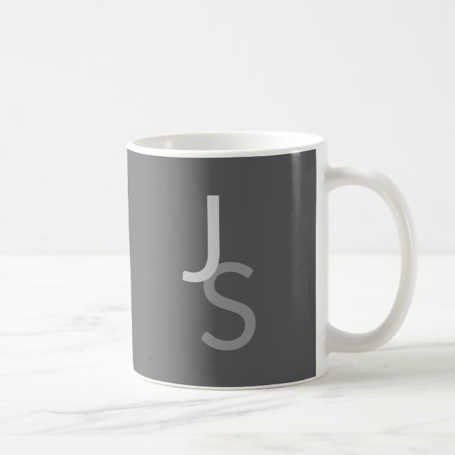 Moderne überlappende monogrammierte Initialen | Gr Kaffeetasse (Rechts)