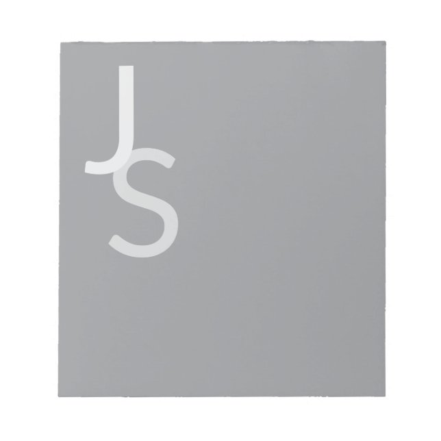 Moderne überlappende monogrammierte Initialen | Gr Notizblock (Vorderseite)