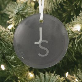 Moderne überlappende monogrammierte Initialen | Gr Ornament Aus Glas