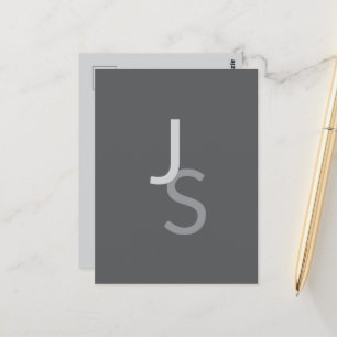 Moderne überlappende monogrammierte Initialen Gr Postkarte