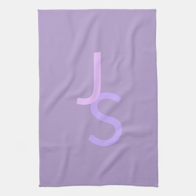 Moderne überlappende monogrammierte Initialen | Li Geschirrtuch (Vertikal)