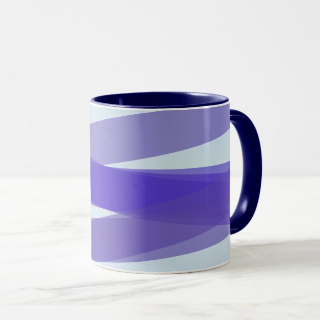 Moderne überlappende violette Streifen Tasse (VorderseiteRechts)
