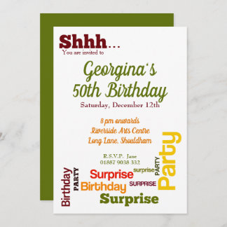 Moderne Überraschung Geburtstagsparty Einladung