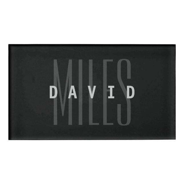 Moderne Überschneidungen Name & Nachname Namenschild (Vorderseite)