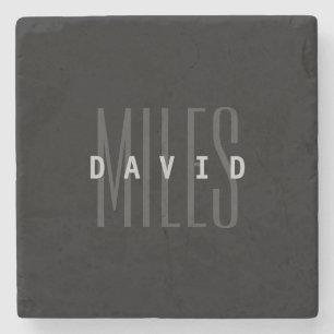 Moderne Überschneidungen Name & Nachname Steinuntersetzer