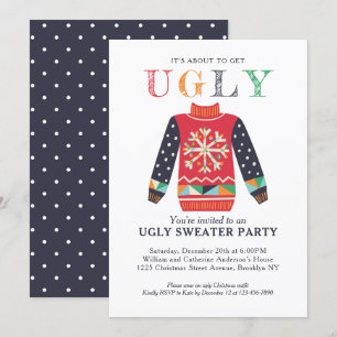 Moderne Ugly Sweater Holiday Party Weihnachten Einladung