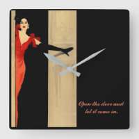 Moderne Uhr mit Sprichwort