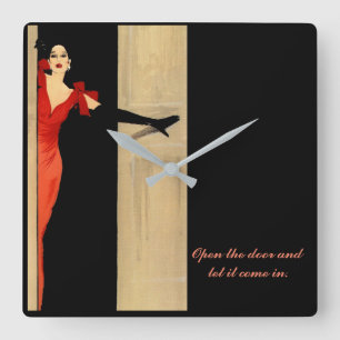 Moderne Uhr mit Sprichwort