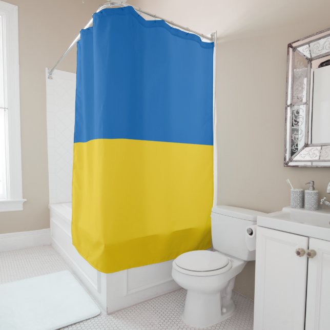Moderne Ukraine Flag Blau gelb Duschvorhang (Beispiel)