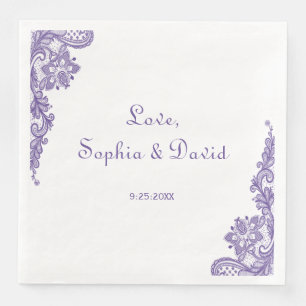Moderne Ultra-Violet-Hochzeit Serviette