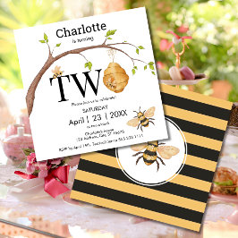 Moderne Umwandlung von zwei schwarzgelben Bienen G Einladung