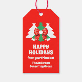 Moderne und bearbeitbare Business Happy Holidays W Geschenkanhänger