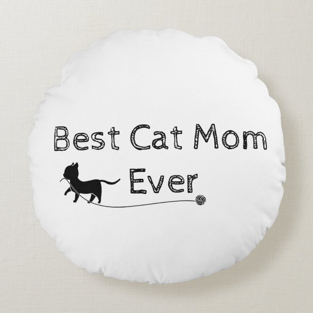Moderne und einfache Best Cat Mama je Rundes Kissen (Vorderseite)