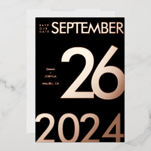 Moderne und einfache Folie Save Our Date Karte