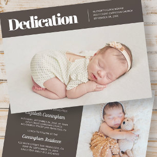 Moderne und einfache Foto-Dedication-Einladung Einladung