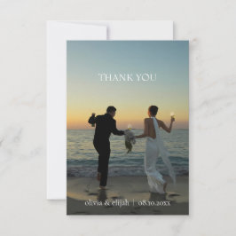 Moderne und einfache Foto-Hochzeit-Dankeskarten Dankeskarte