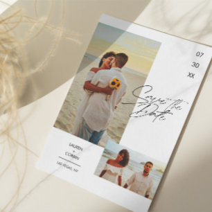 Moderne und einfache Foto-Save-the-Date-Einladung Einladung