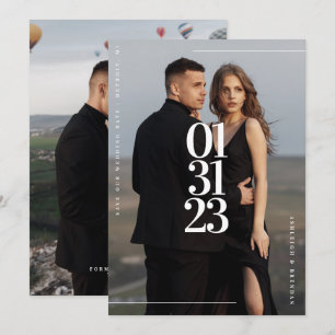 Moderne und einfache Fotokarte zum Speichern des H Save The Date