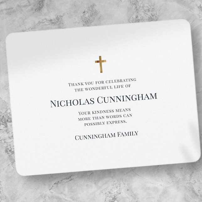 Moderne und einfache Gedenkstätte Vielen Dank Mitteilungskarte (Von Creator hochgeladen)